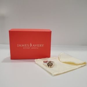 James Avery Silver and Gold Heart Cross Ring - Retired Design